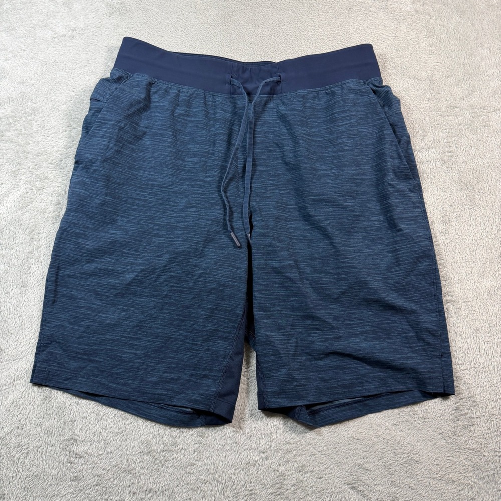 Lululemon T.H.E. Short Men Medium Blue Inkwell Lined 9" Inseam Gym Workout